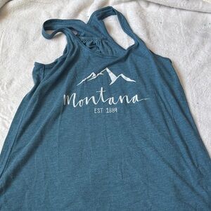 Montana Graphic Racerback Tank Top - Teal
